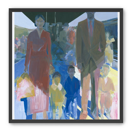 Family beneath the overpass