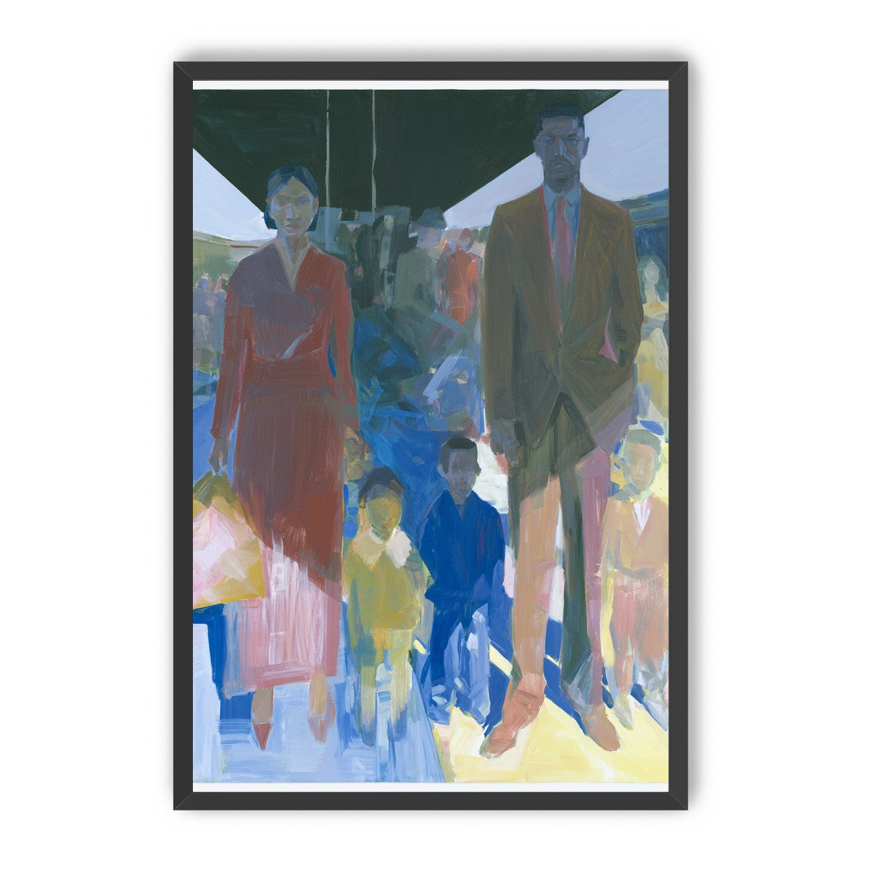 Family beneath the overpass