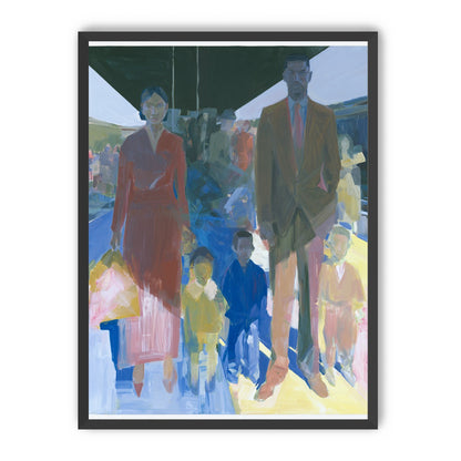 Family beneath the overpass