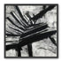 Non-Representational: Thick black brushstrokes cross and stack over a white surface filled with fine scratched lines.