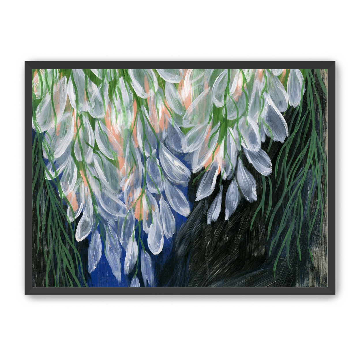White petals over deep green