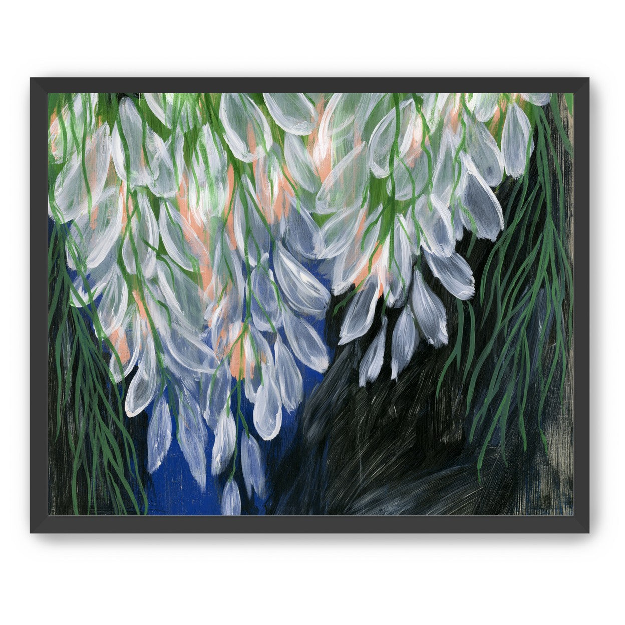 White petals over deep green