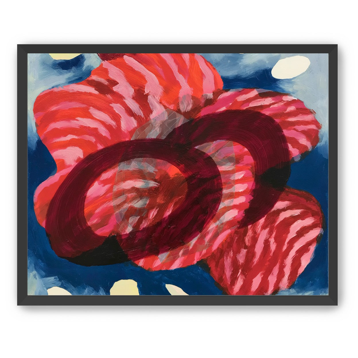 Red stripes pressing through blue