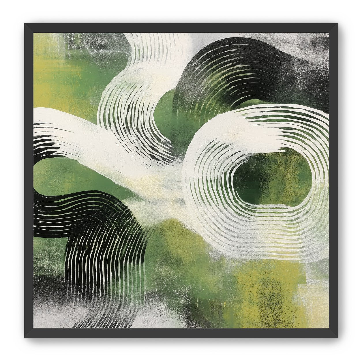 White arcs across green field