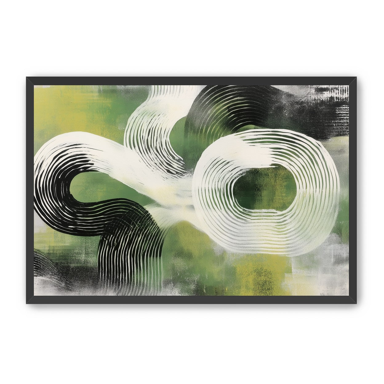 White arcs across green field