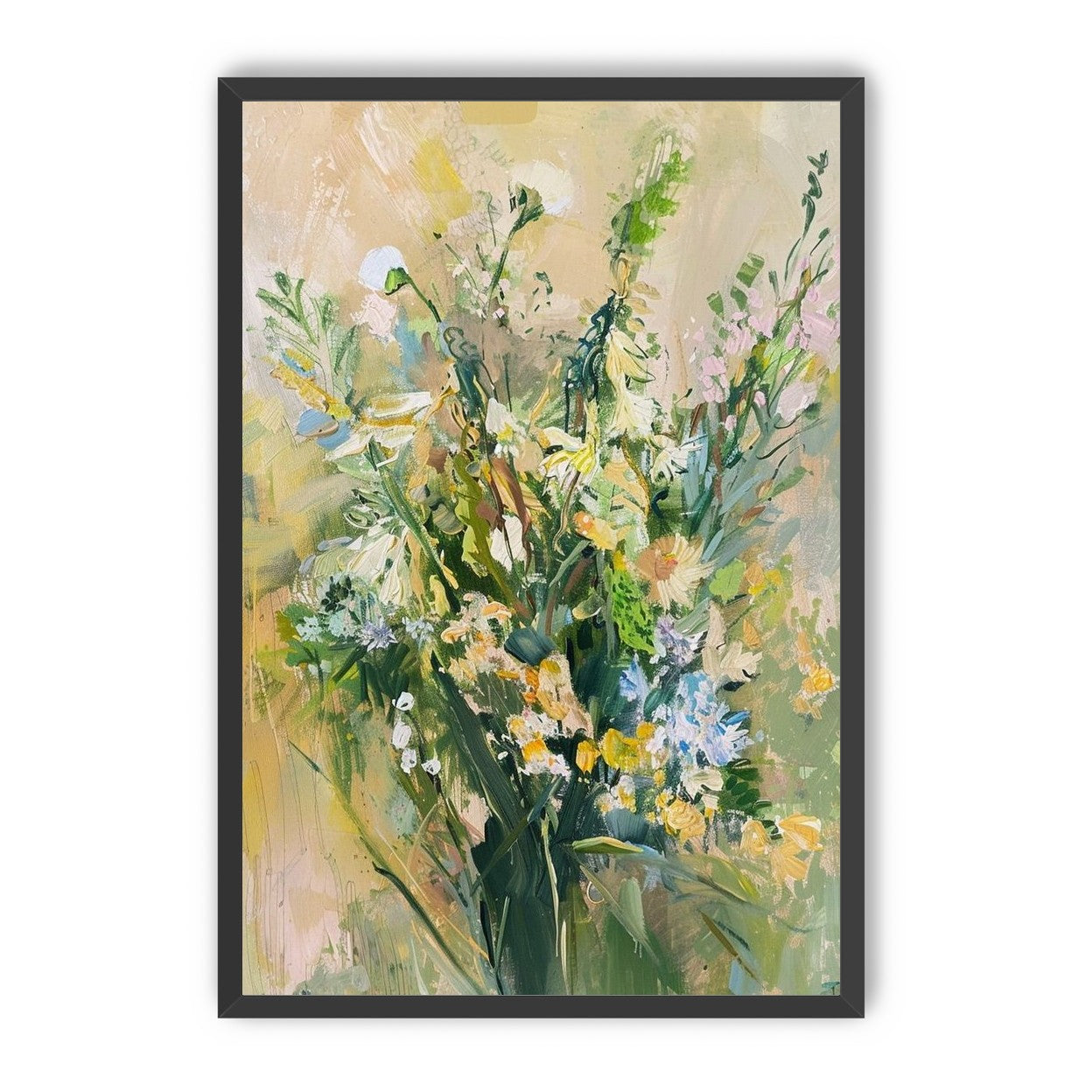 Wildflowers within pale light