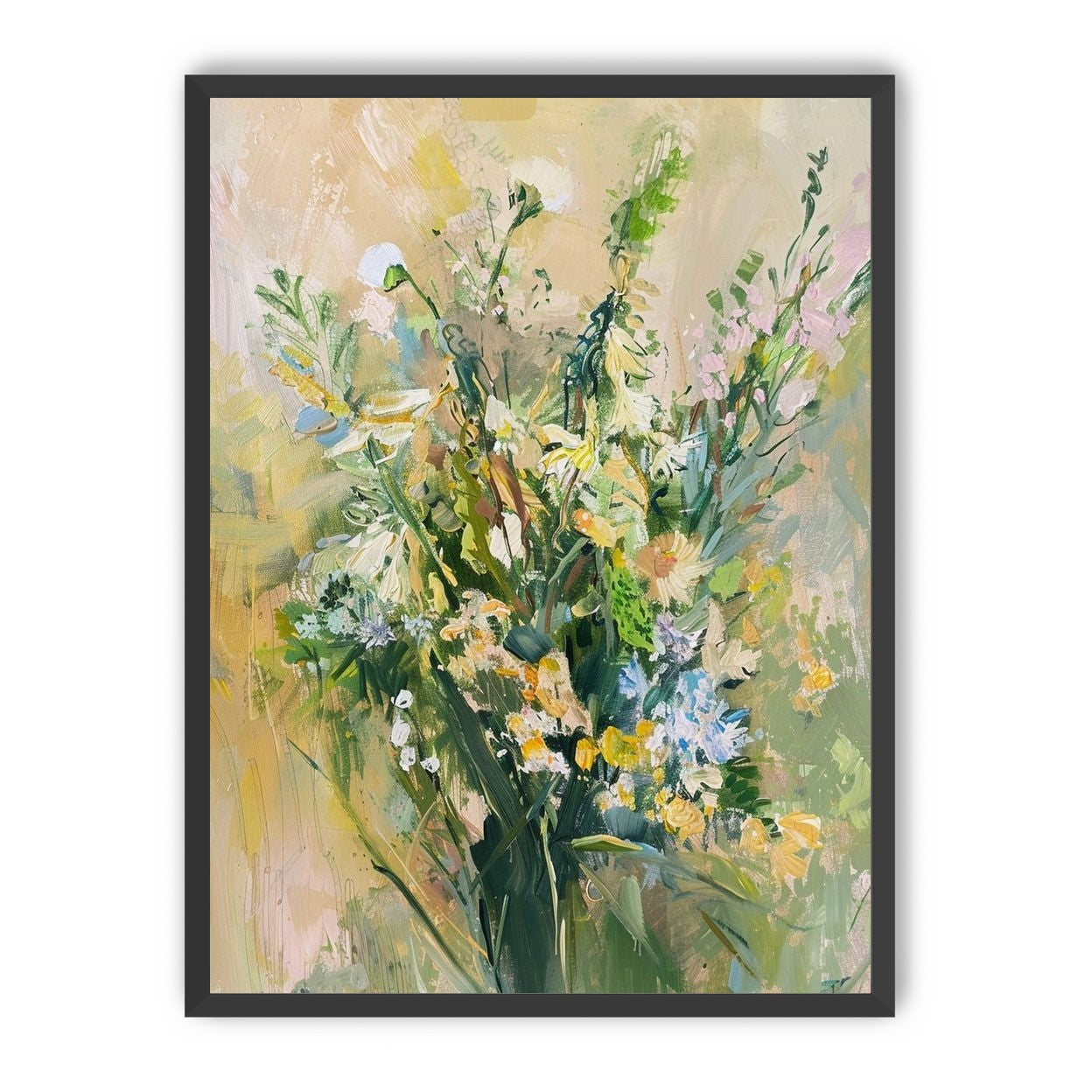 Wildflowers within pale light