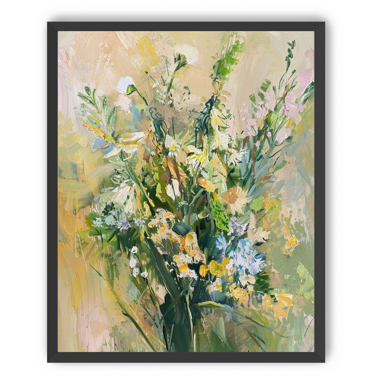 Wildflowers within pale light