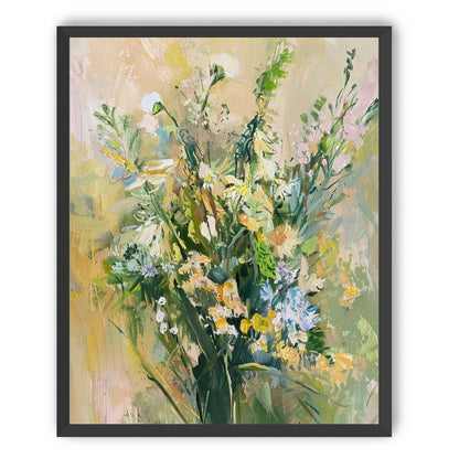 Wildflowers within pale light