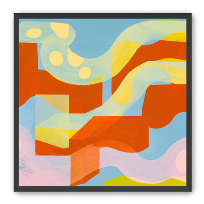 Orange bands within blue field
