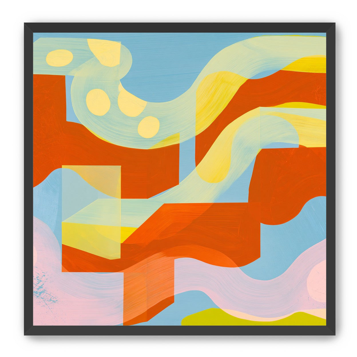 Orange bands within blue field