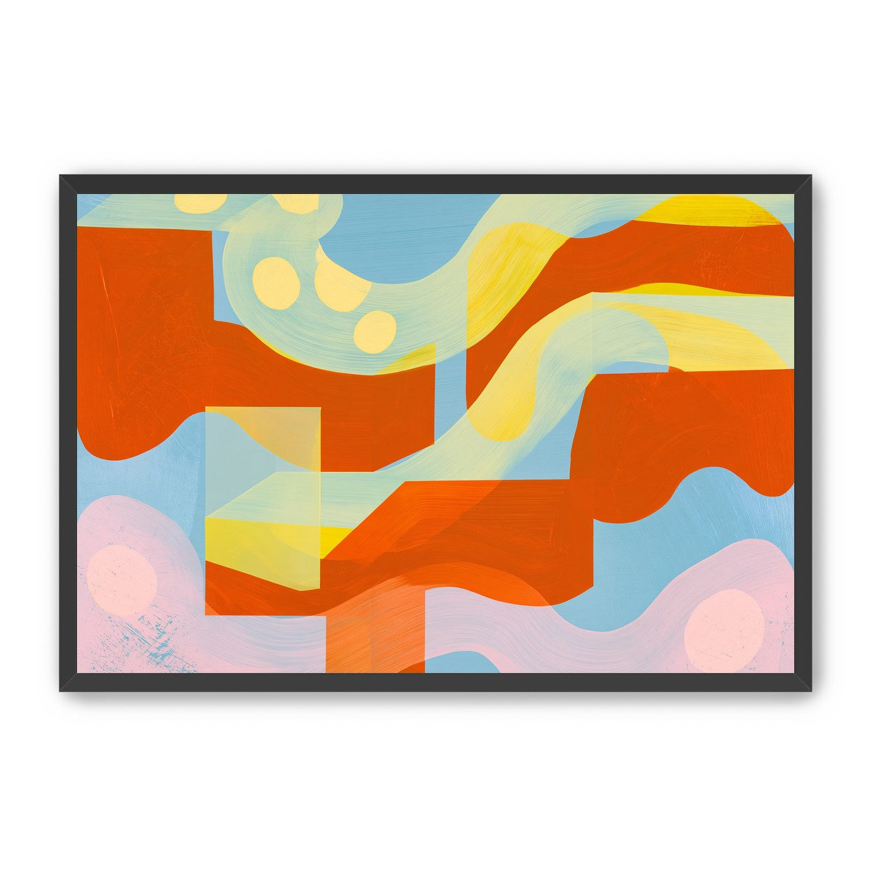 Orange bands within blue field