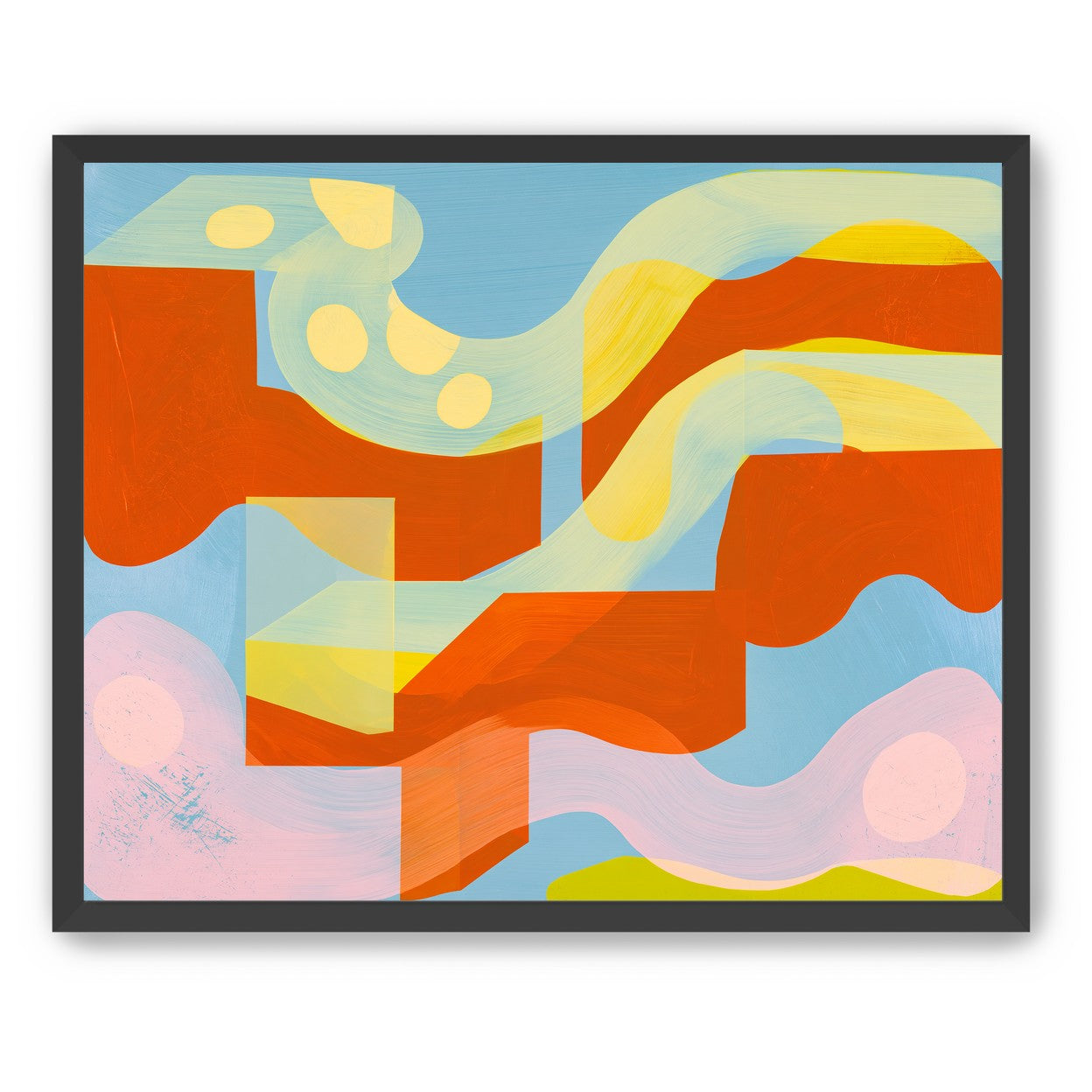 Orange bands within blue field