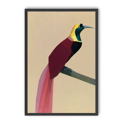 A bright bird on a branch