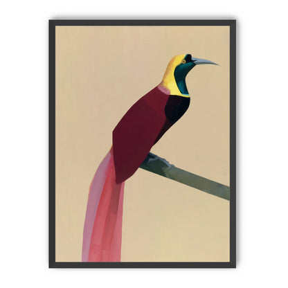 A bright bird on a branch
