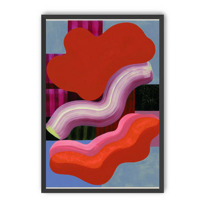 Layered red forms on grid
