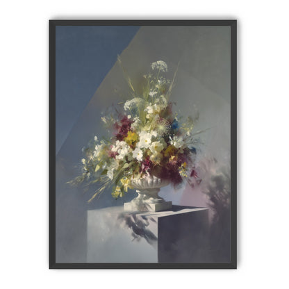 White urn within angled light