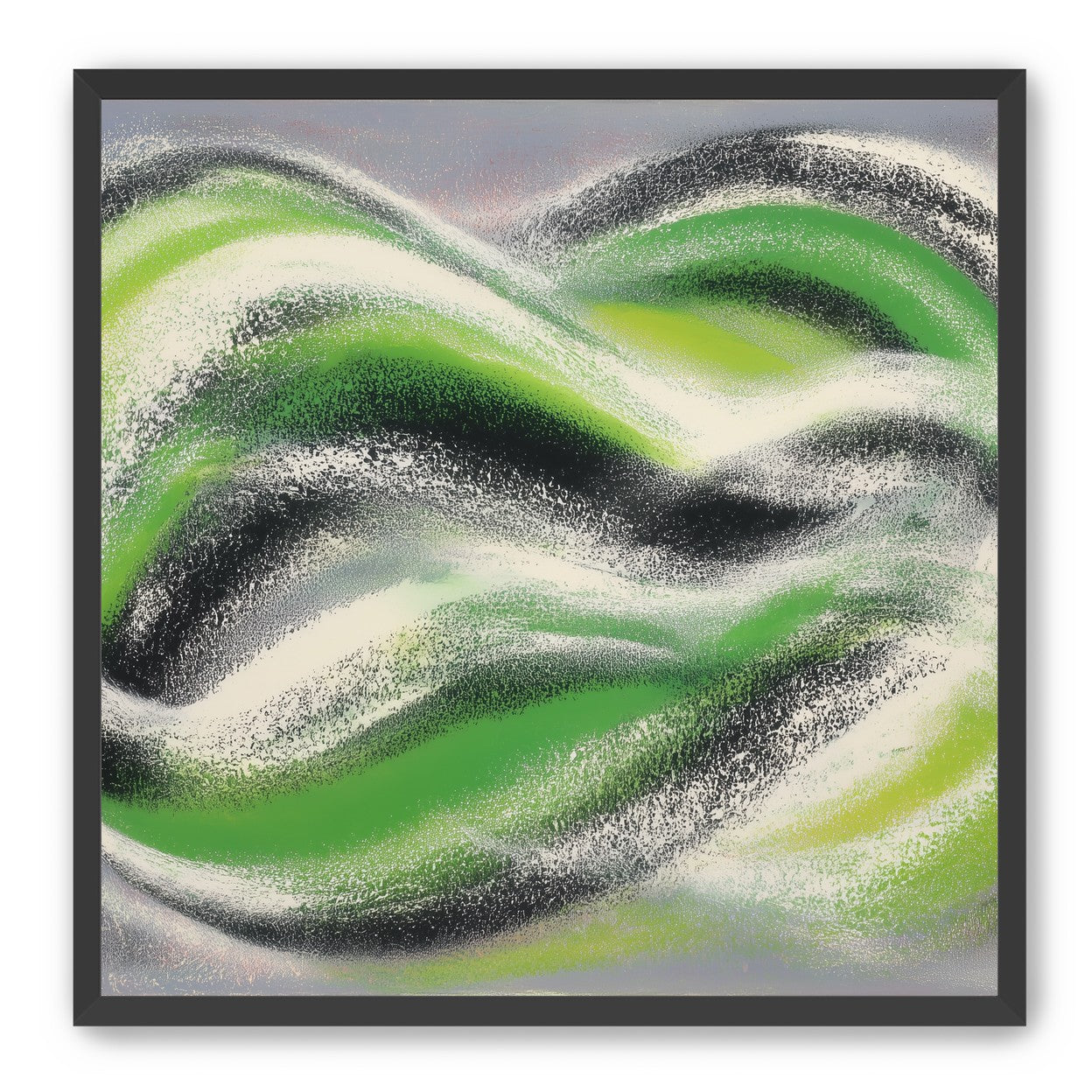Green bands under white spray