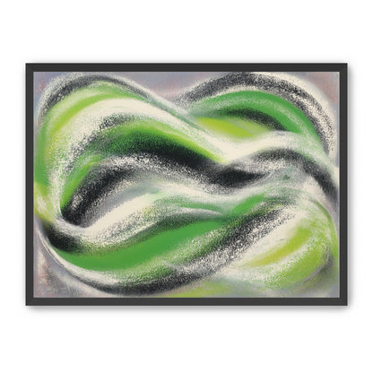 Green bands under white spray