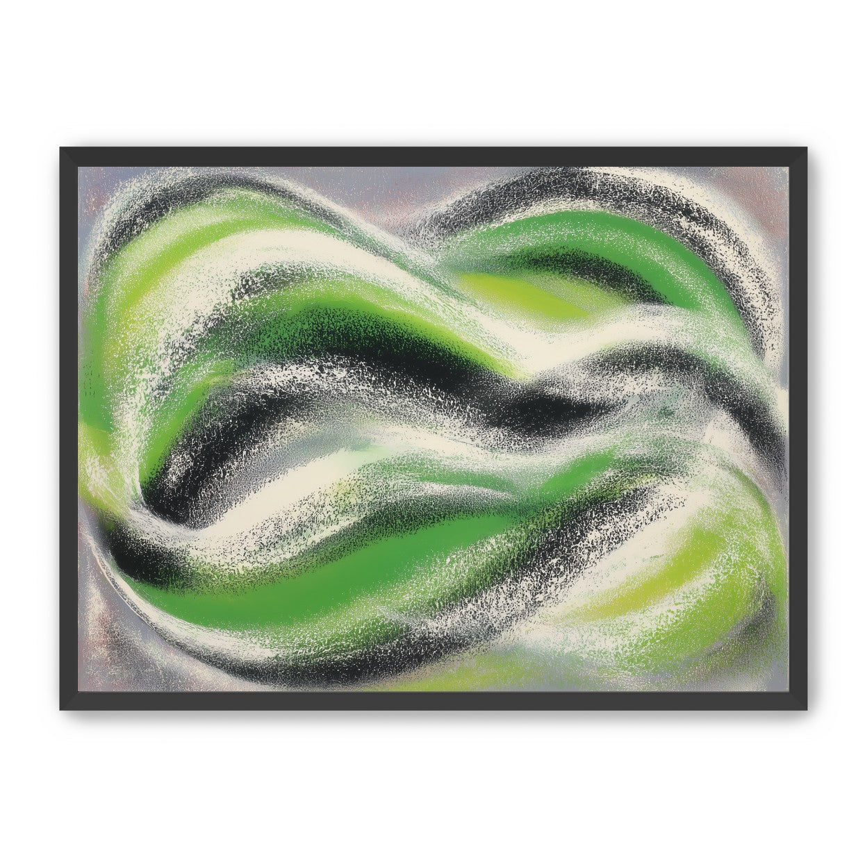 Green bands under white spray