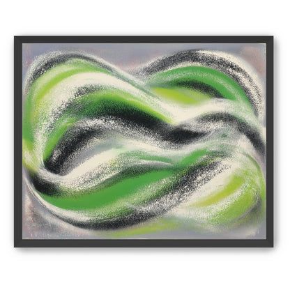 Green bands under white spray