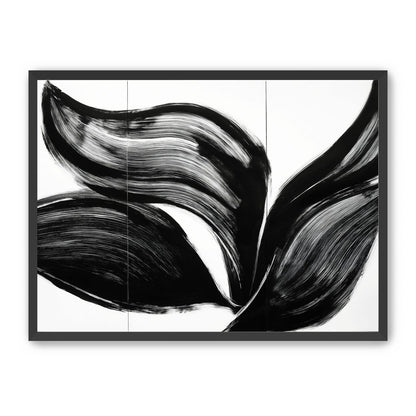 Three petals in black ink