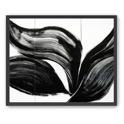 Three petals in black ink