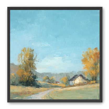 Blue sky over the farmhouse