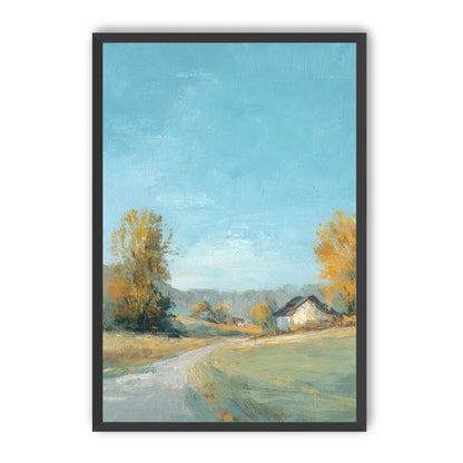 Blue sky over the farmhouse