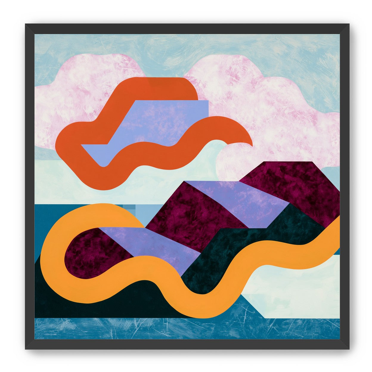 Orange bands across mountains