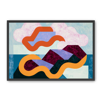 Orange bands across mountains