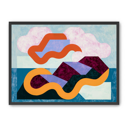 Orange bands across mountains