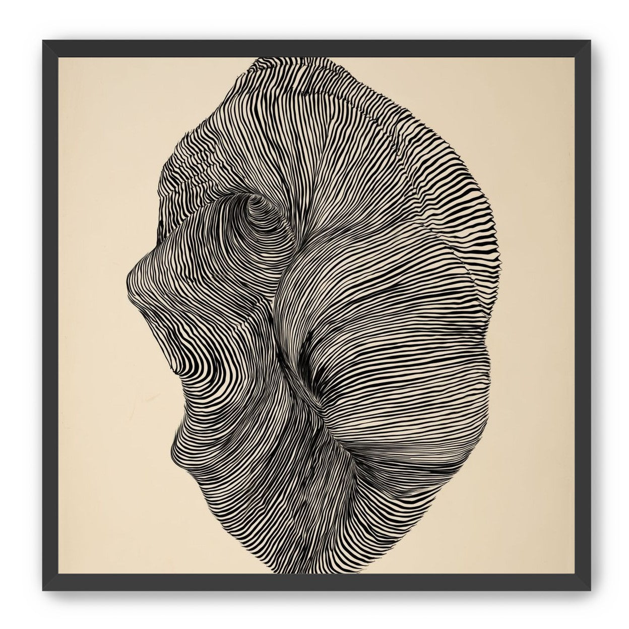Striped profile on beige