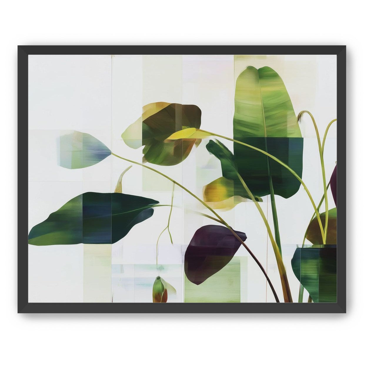 Stems crossing the pale grid
