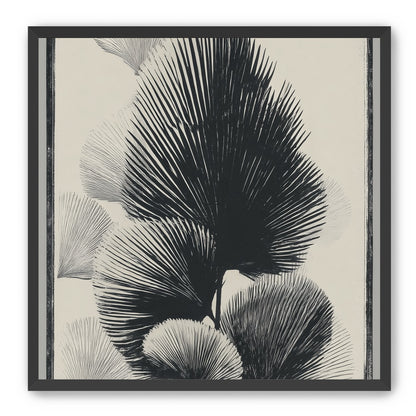 Fan fronds in ink shadow