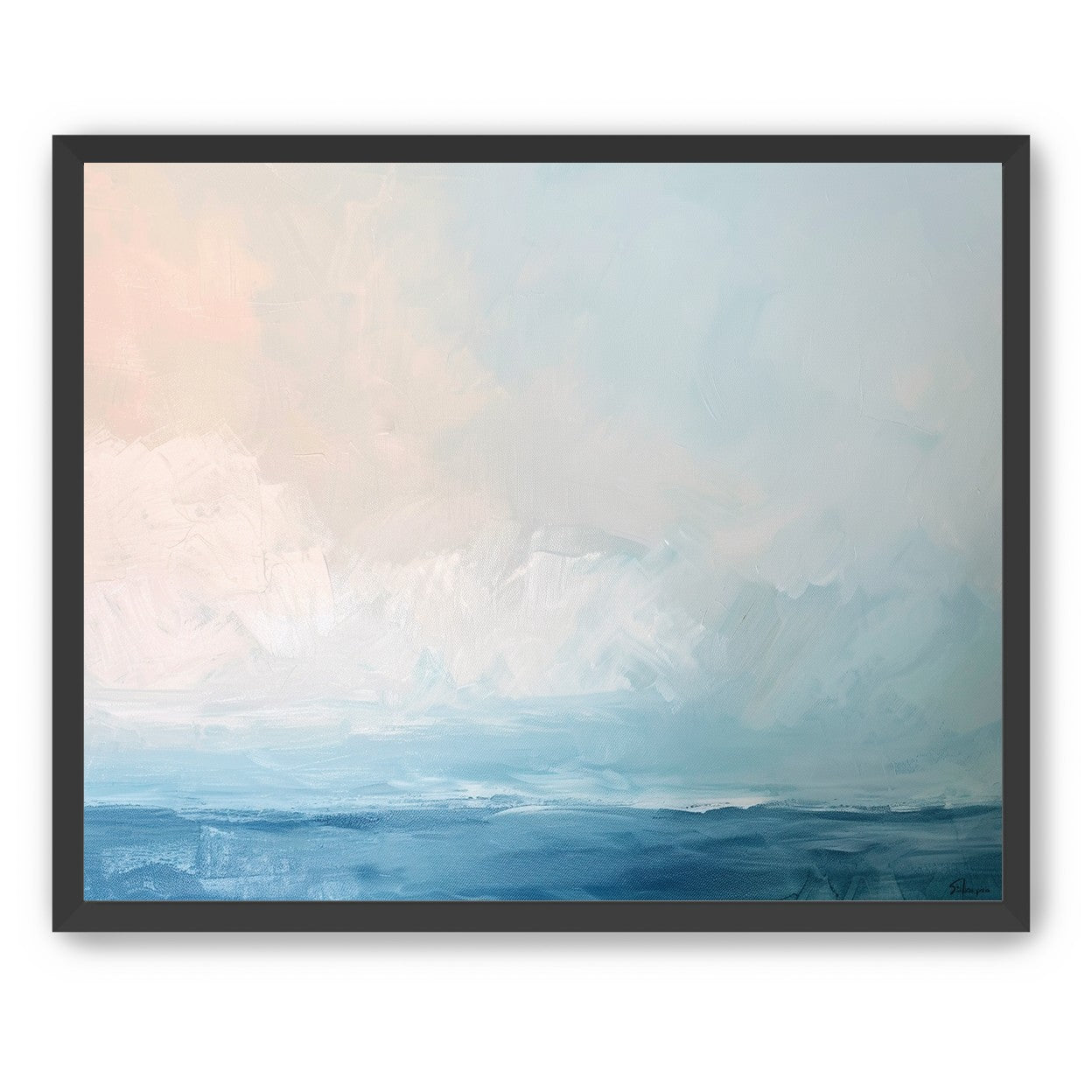Quiet sea under pale sky