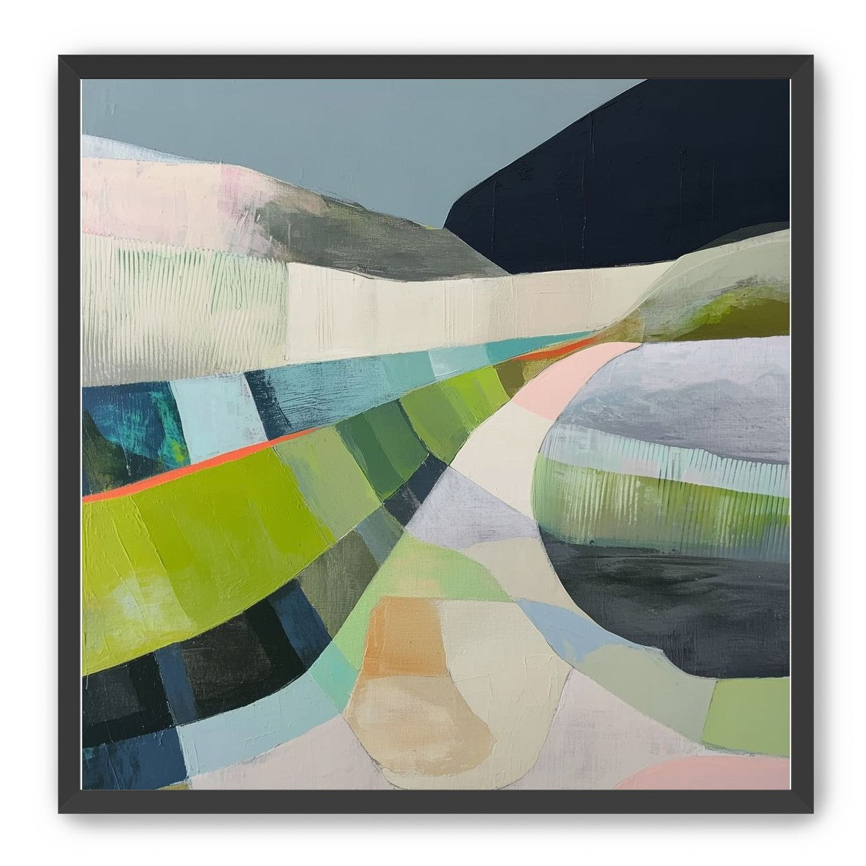 Winding path through hills