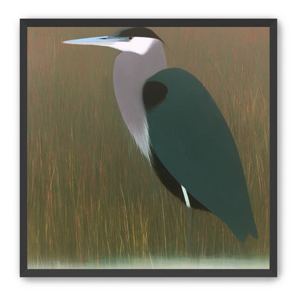 Heron in pink dusk