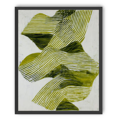 Olive stripes across white