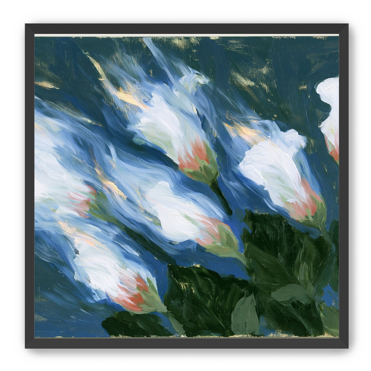 Blue wind through white lilies