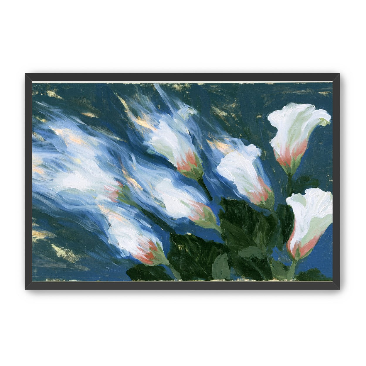 Blue wind through white lilies