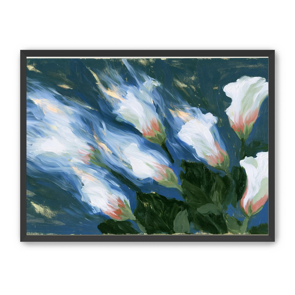 Blue wind through white lilies