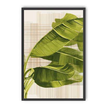 Banana leaves against the grid