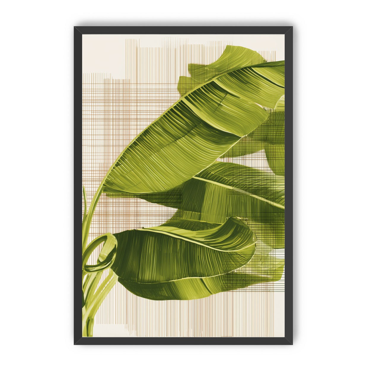 Banana leaves against the grid