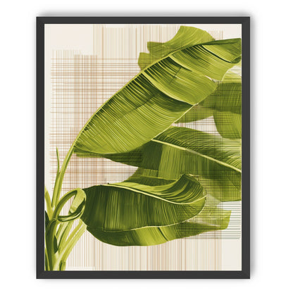 Banana leaves against the grid