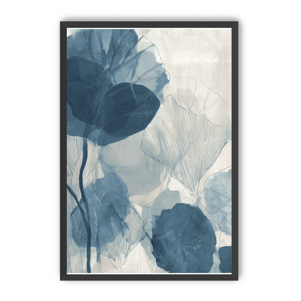 Indigo leaves on paper