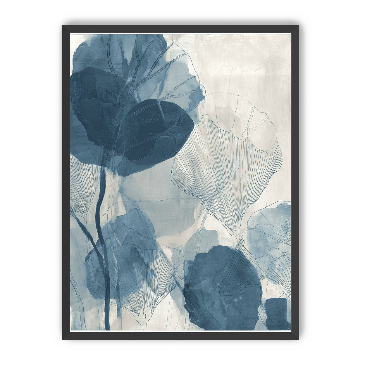 Indigo leaves on paper