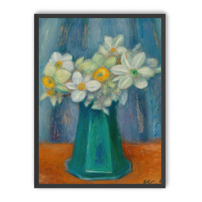 Daisies in green glass