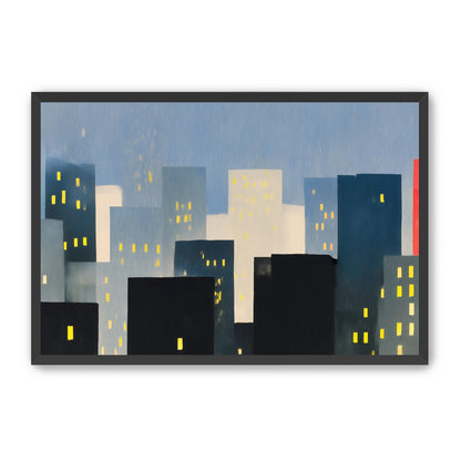Soft windows in blue towers