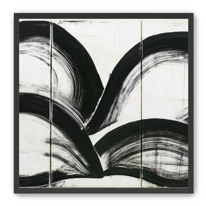 Black arcs across white panels